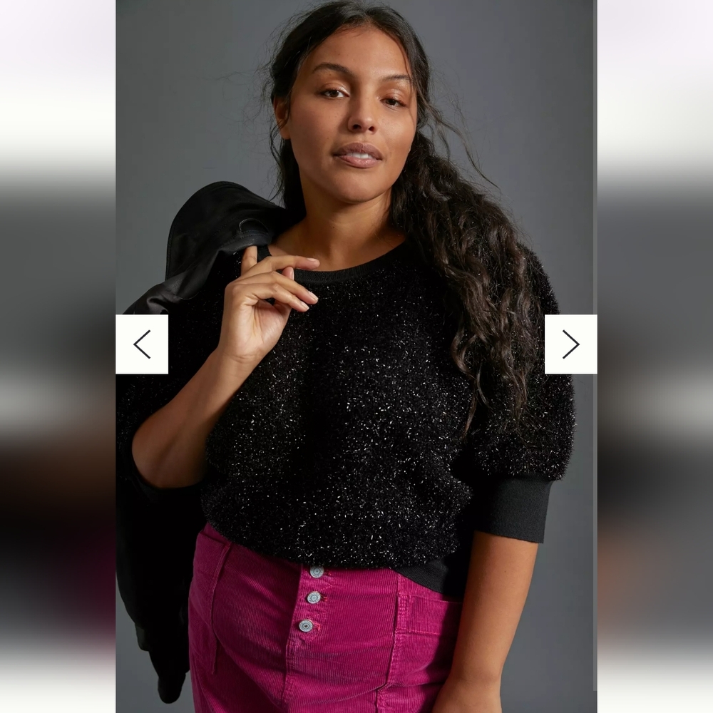 Maeve Anthropologie Pamela Tinsel Shimmer Sweater - Picture 5 of 14